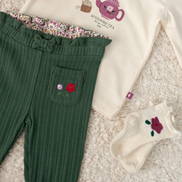 Feetje legging rib - afternoon tea -