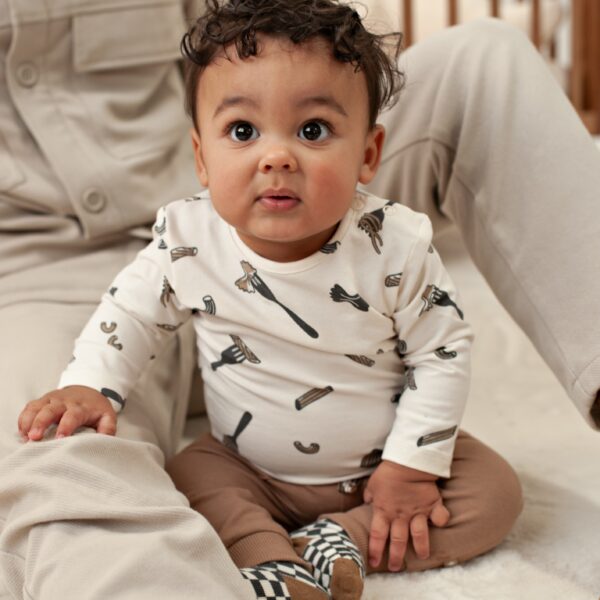 Feetje longsleeve ecru print - pasta party -