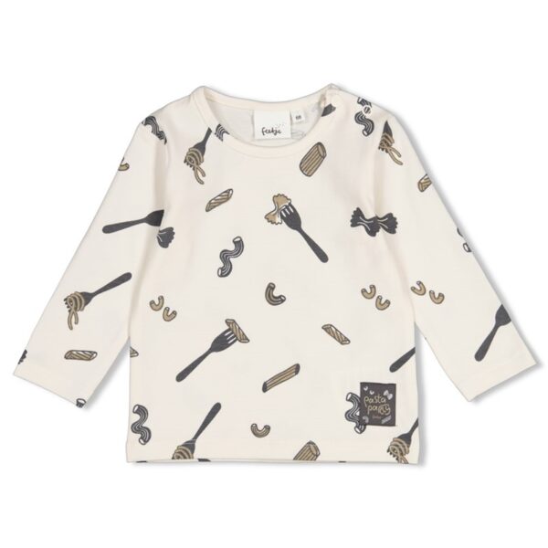Feetje longsleeve ecru print - pasta party -